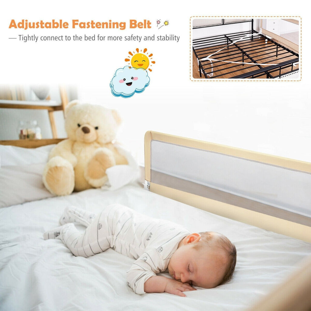 Bed Rails for Toddlers, 59'' Extra Long, Swing Down Bed Guard - costzon