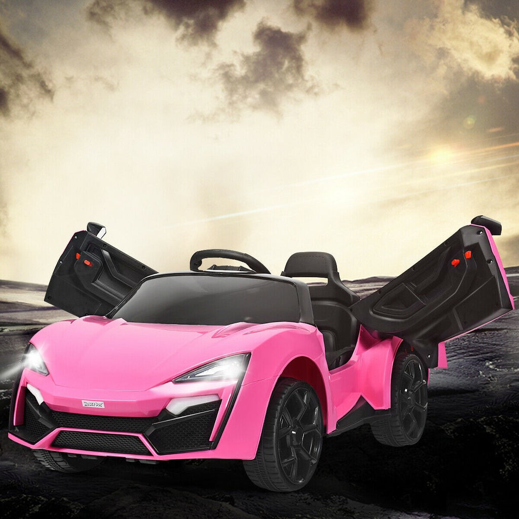 Costzon Pink Ride on Car, 12V Battery Powered Electric Vehicle w/ Manual & 2.4G Remote Control Modes - costzon