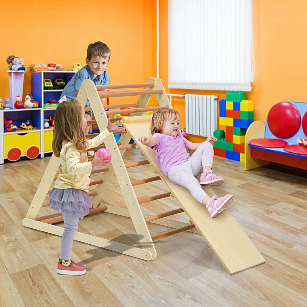  3 in 1 Toddler Wooden Activity Climber for Sliding & Climbing
