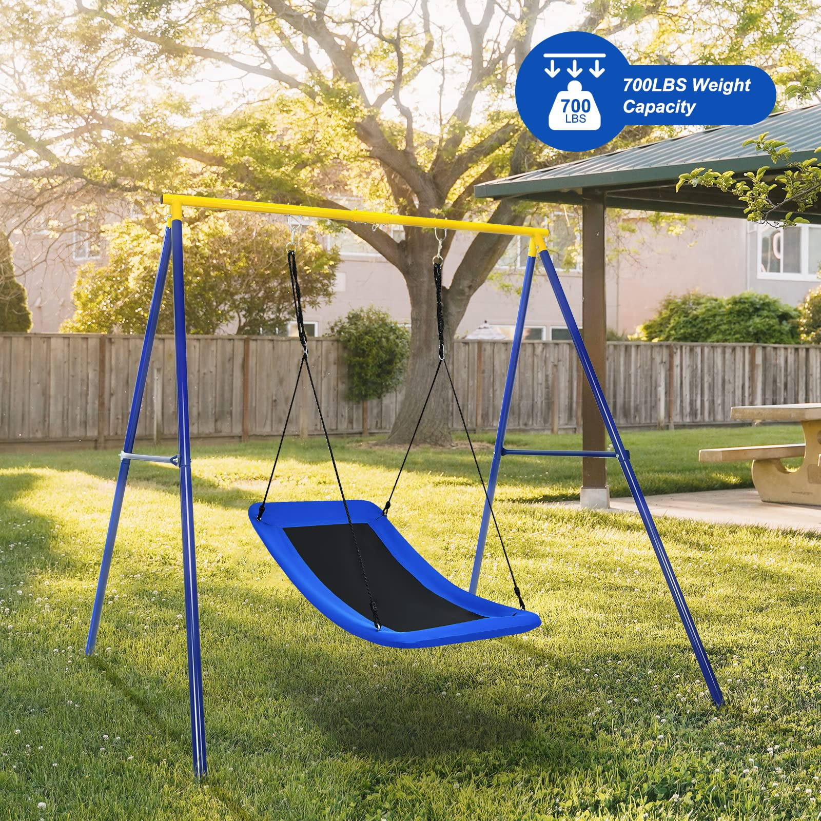 700 lbs Giant 60'' Costzon Platform Saucer Tree Swing Set for Kids