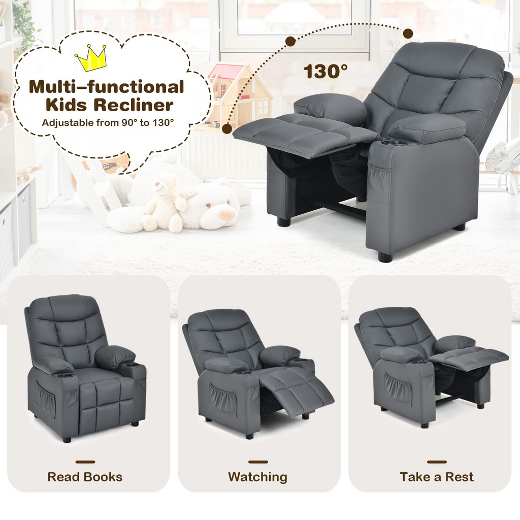 Costzon Kids Recliner Chair with Cup Holder