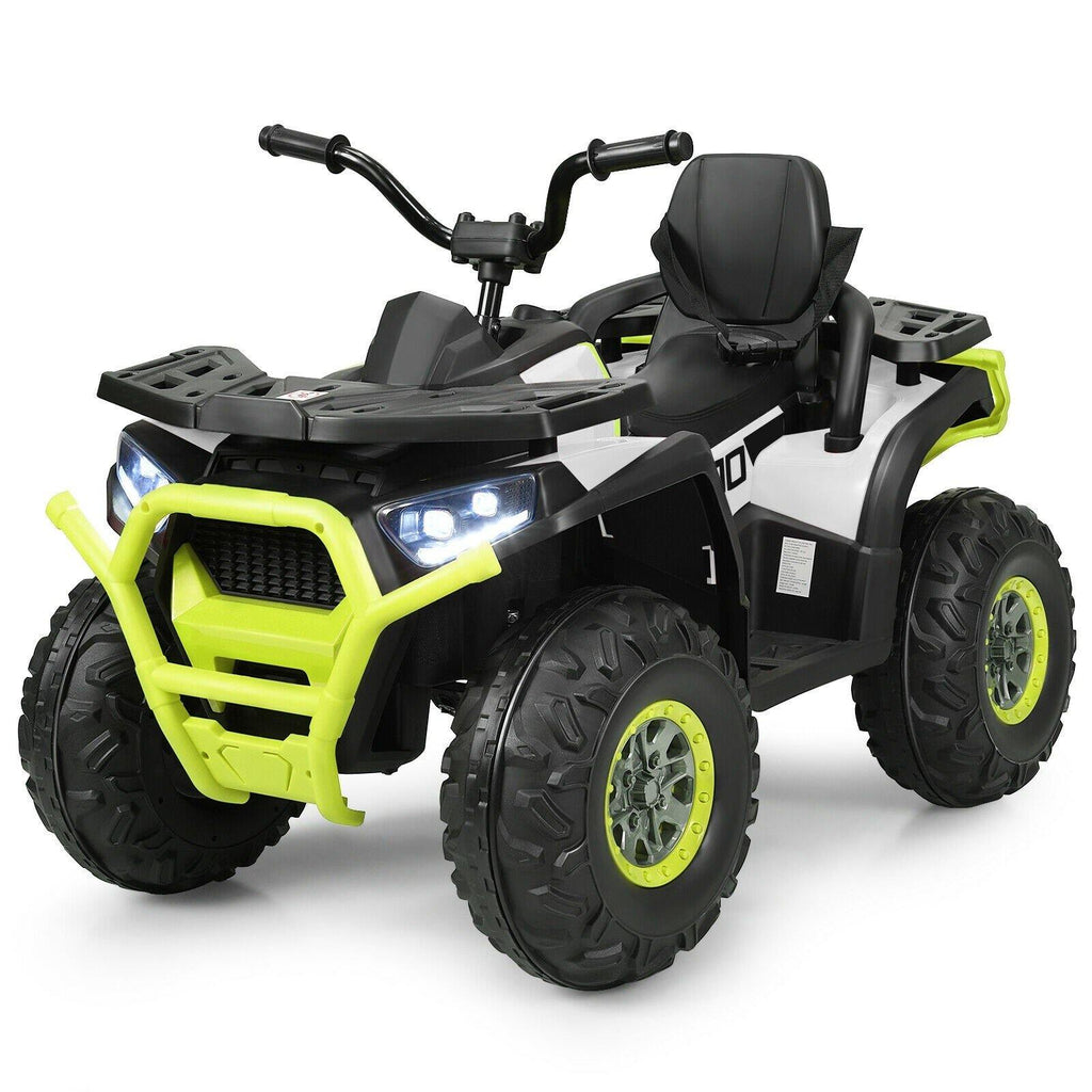 Costzon Ride on ATV, 12V Battery Powered Electric Vehicle w/ Safety Belt, LED Lights - costzon