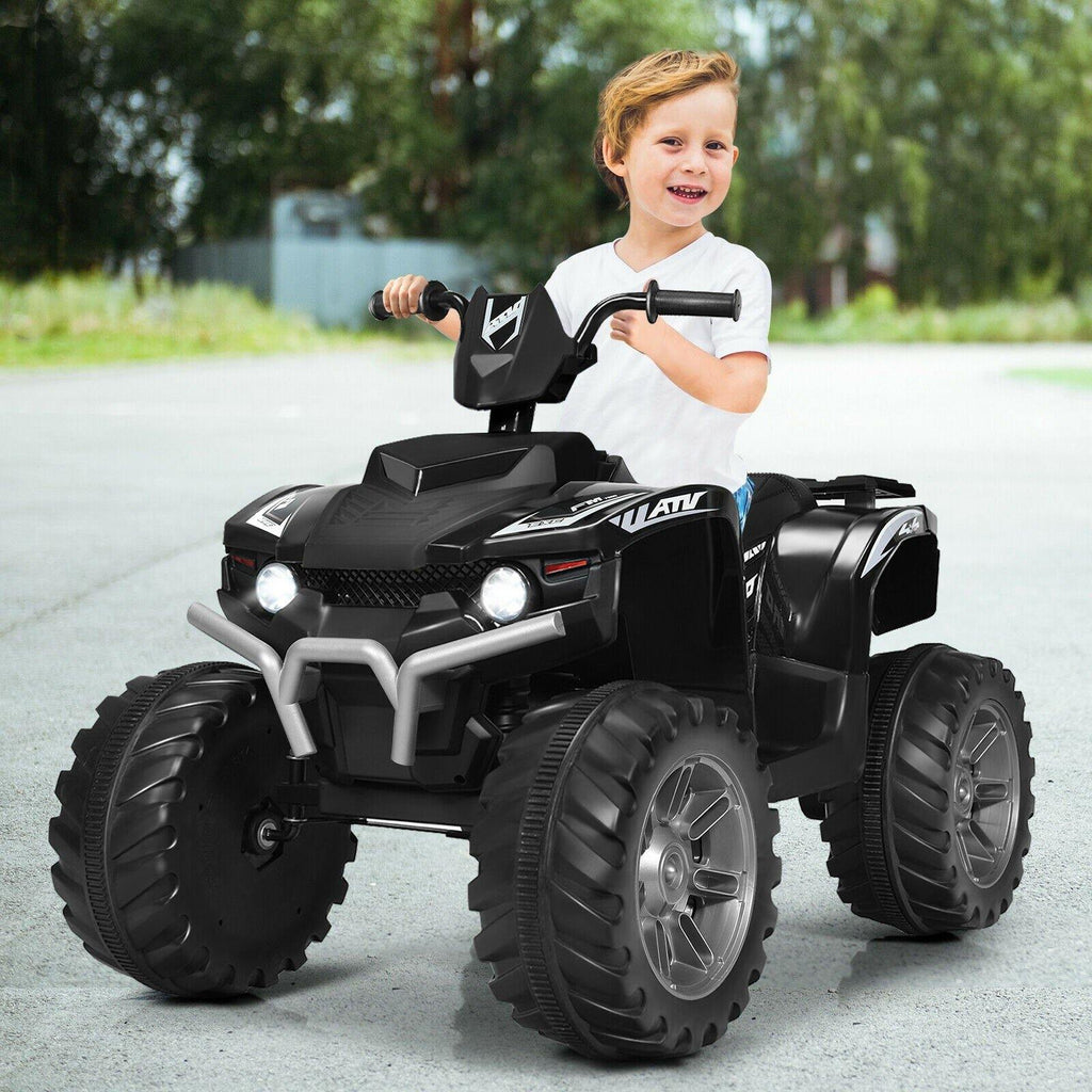 Costzon Kids ATV, 12V Battery Powered Electric Vehicle w/ LED Lights, High & Low Speed - costzon