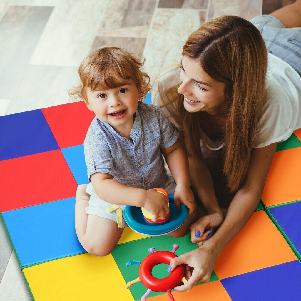 Costzon Toddler Foam Play Mat, Foldable Baby Foam Floor Mats, 58-Inch Square Soft Floor Mat for Baby - costzon