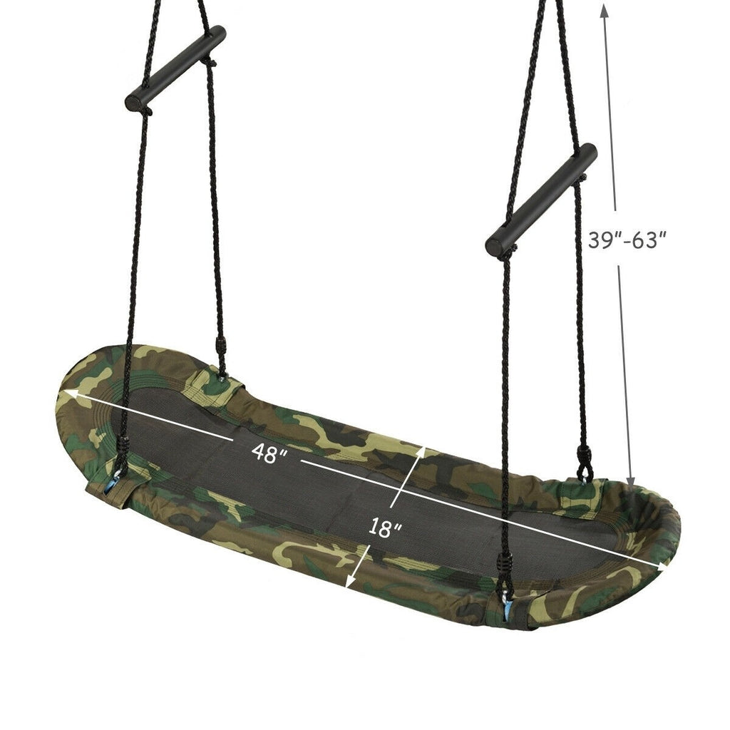 Costzon Saucer Tree Swing, Hanging Platform Surfing Tree Swing w/ Soft Padded Edge (Camo Green) - costzon