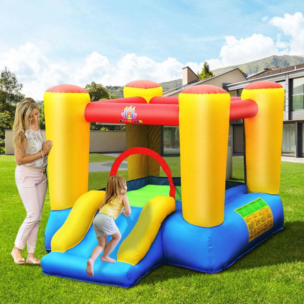 BOUNTECH Inflatable Bounce House, Kids Jump 'n Slide Bouncer with Jumping Area (with 300W Air Blower) - costzon