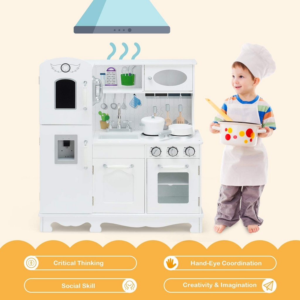 Wooden Pretend Cooking Playset - Costzon