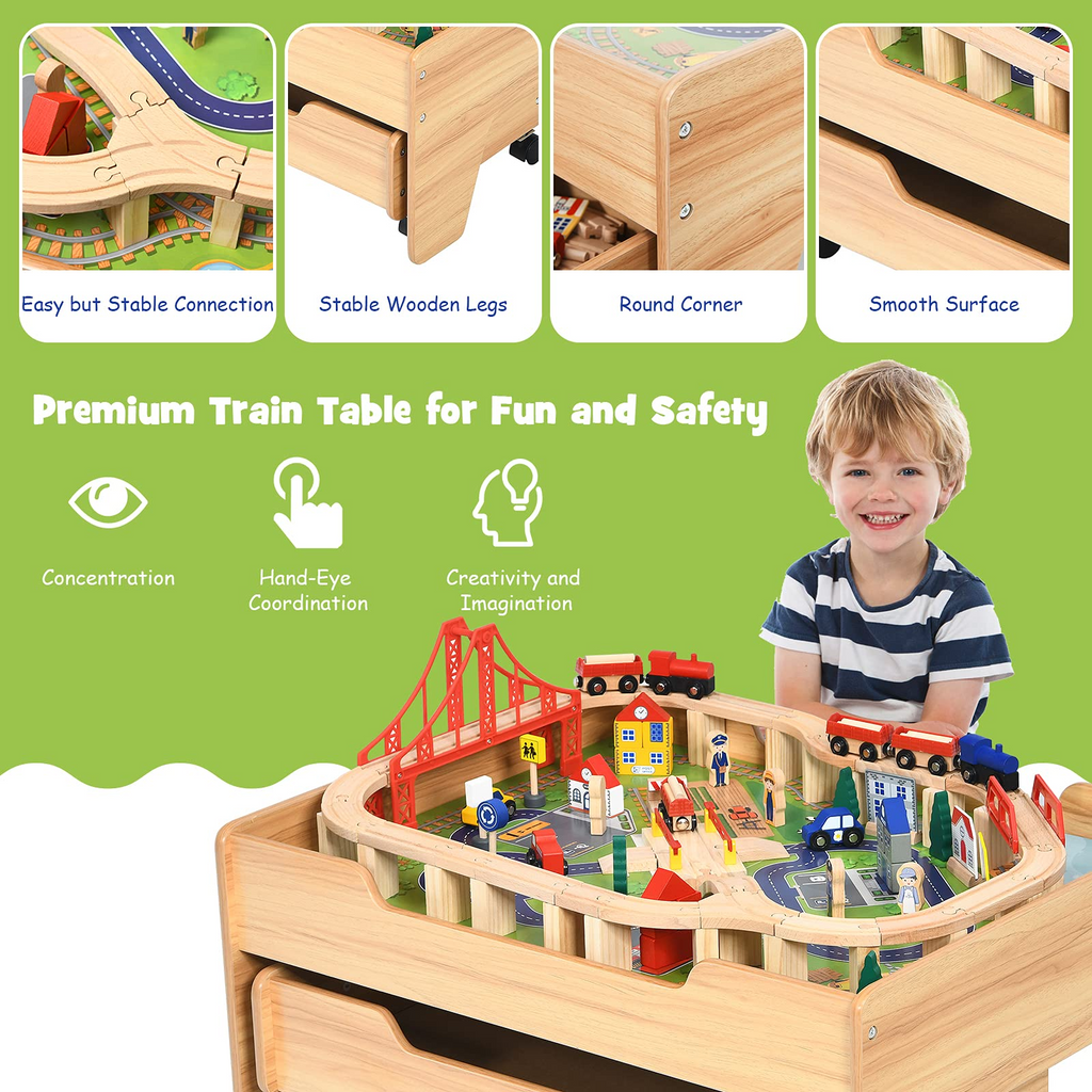 Wood Kids Activity Table - Costzon