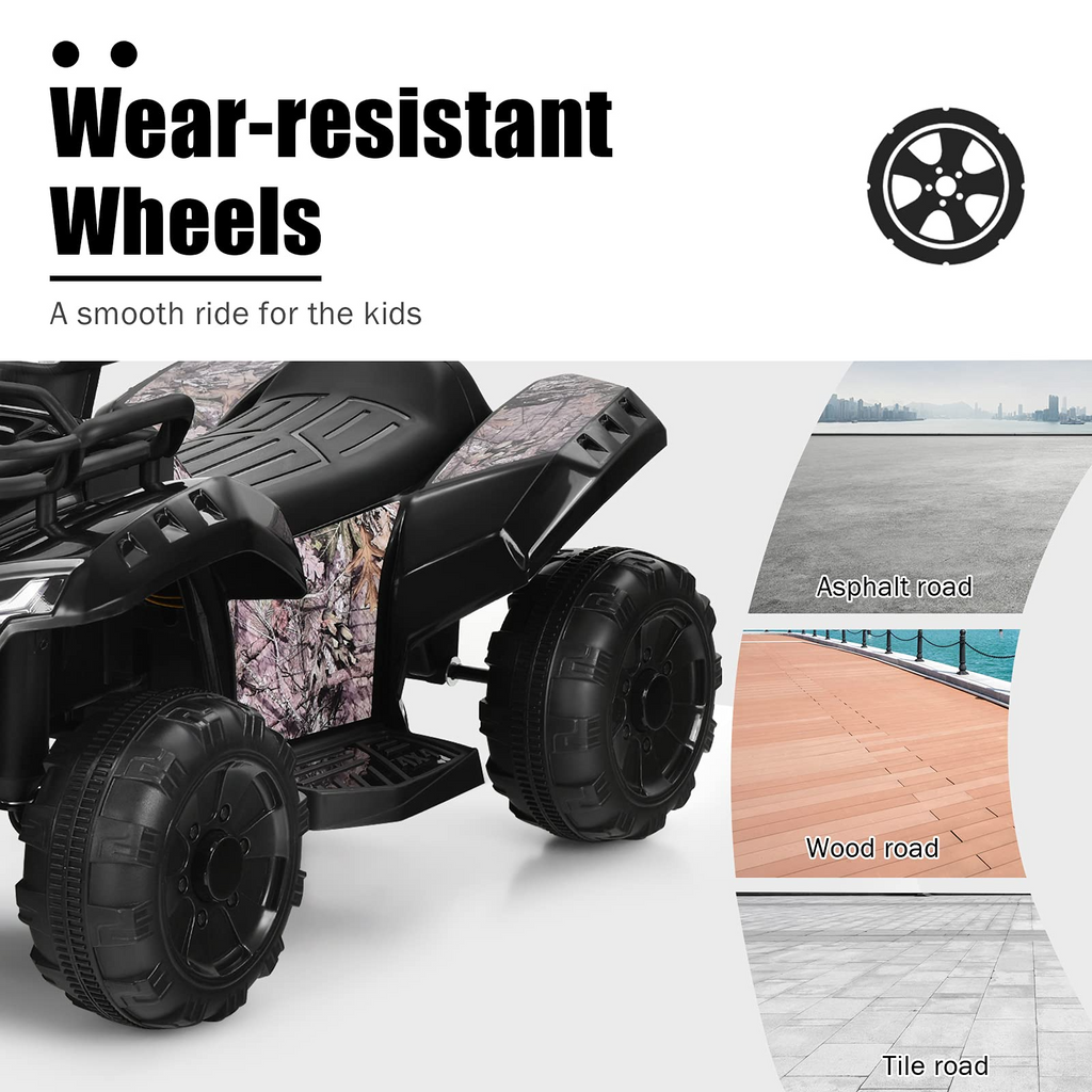 Kids ATV, 6V Battery Powered Electric Vehicle - Tangkula