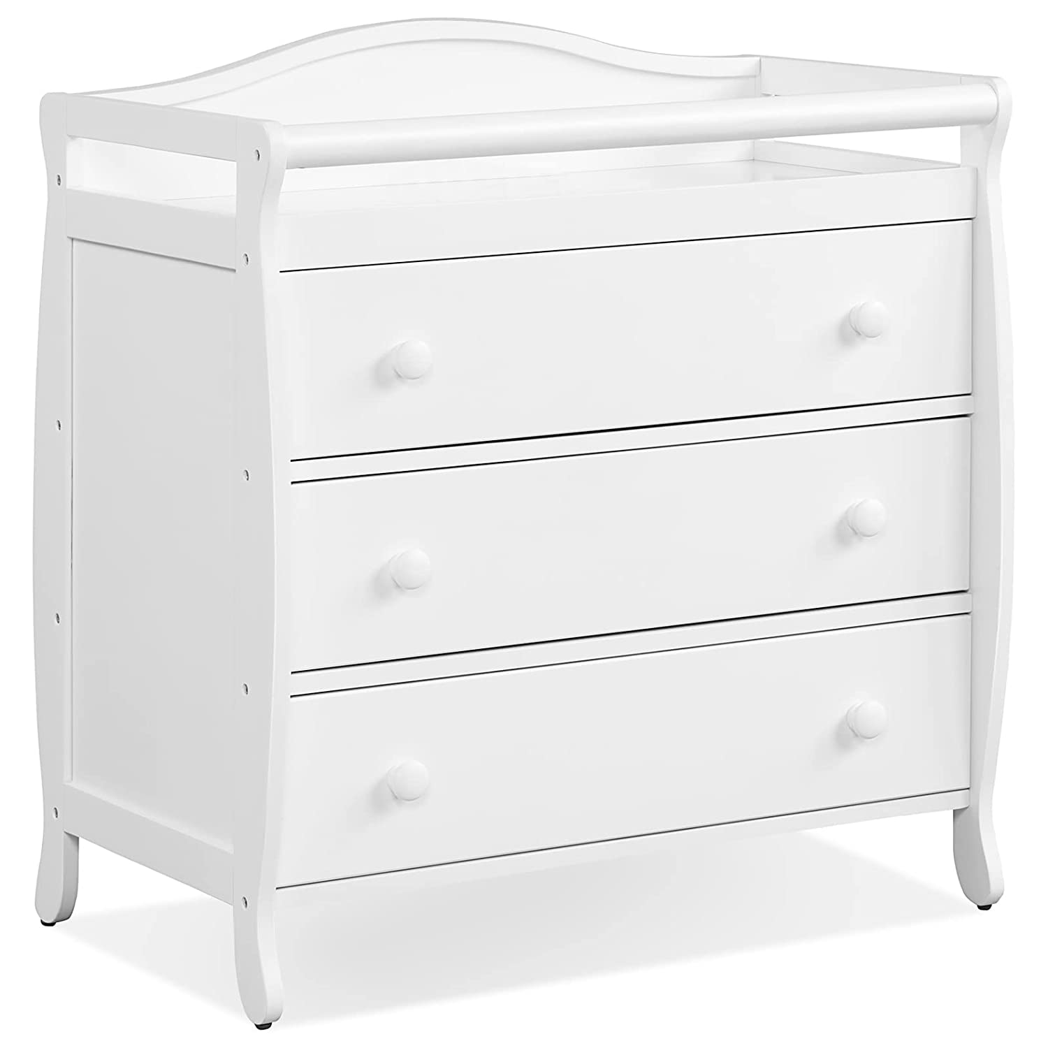 Baby Changing Table Infant Diaper with 3 Drawers and Safety Belt-White Baby Changing Table Infant Diaper with 3 Drawers and Safety Belt-White