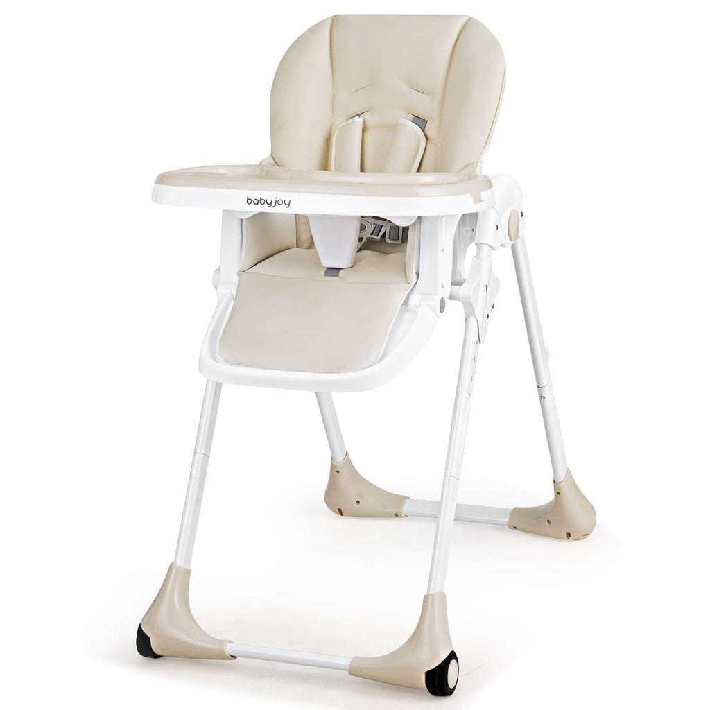 BABY JOY Convertible High Chair for Babies & Toddlers, Height Adjustable, Grow & Go High Chair w/Recline & Footrest - costzon