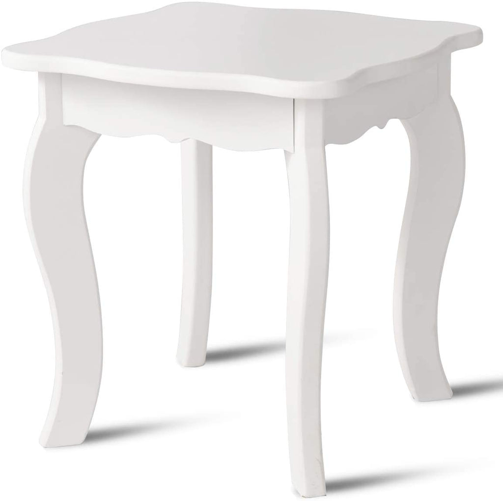 Kids Wooden Vanity Table & Stool Set - costzon