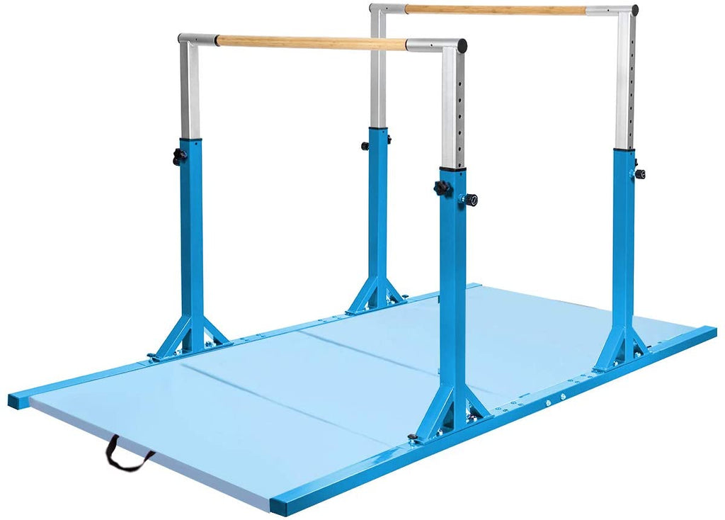 Costzon Double Horizontal Bars, Junior Gymnastic Training Parallel Bars w/11-Level 38-55" Adjustable Heights, 264lbs - costzon