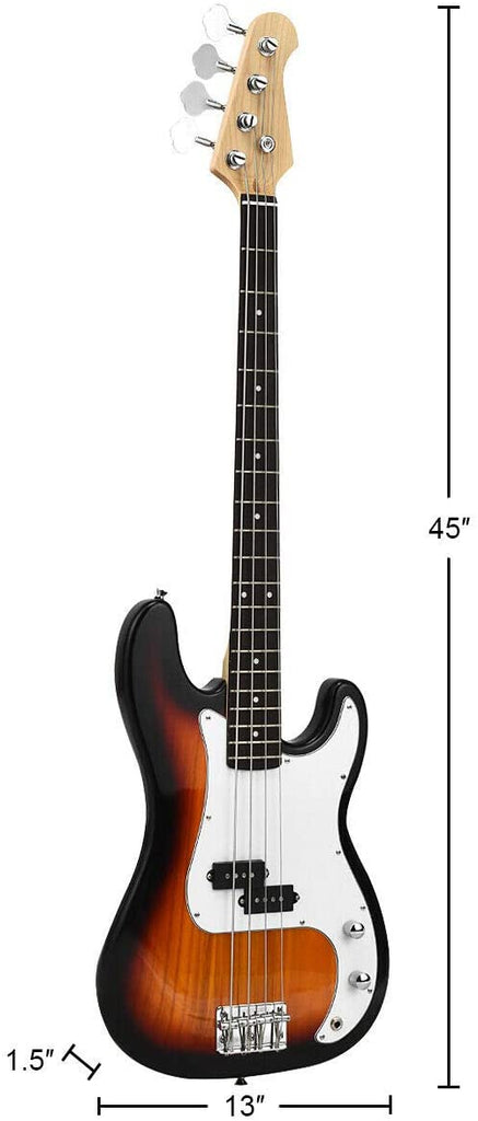 Full Size Electric 4 String Bass Guitar for Beginner Complete Kit - costzon