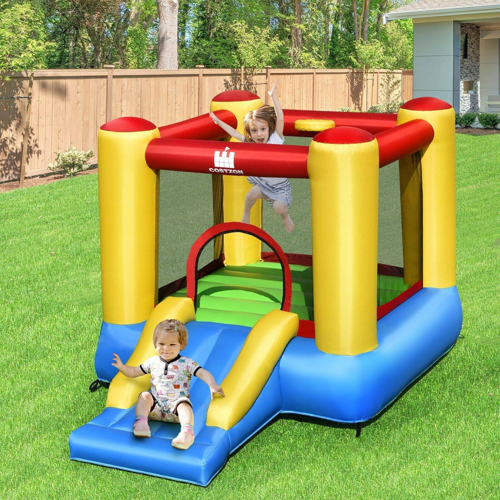 BOUNTECH Inflatable Bounce House, Kids Jump 'n Slide Bouncer with Jumping Area (with 300W Air Blower) - costzon