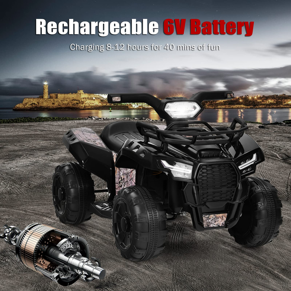 Kids ATV, 6V Battery Powered Electric Vehicle - Tangkula