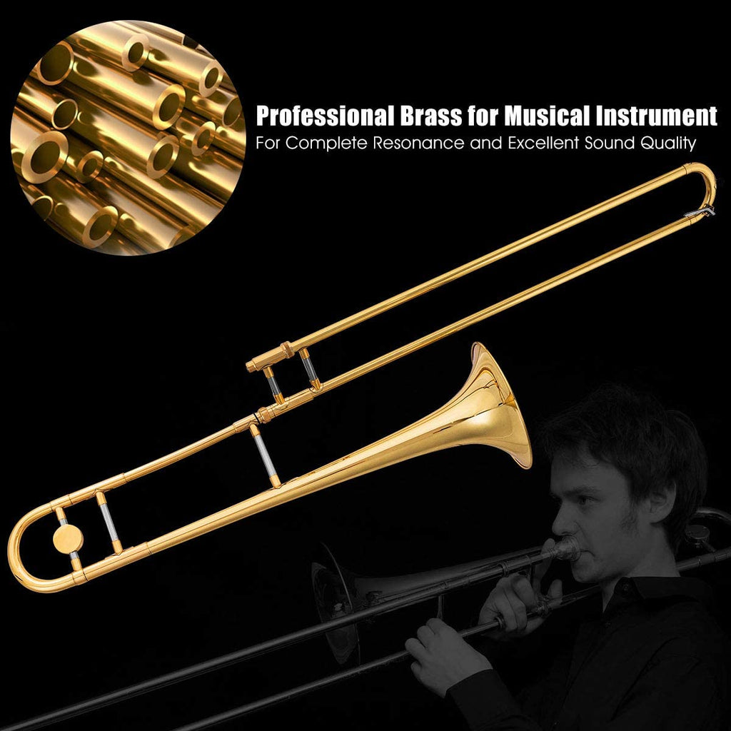 Costzon B Flat Tenor Slide Trombone Brass, Sound for Standard Student Beginner - costzon