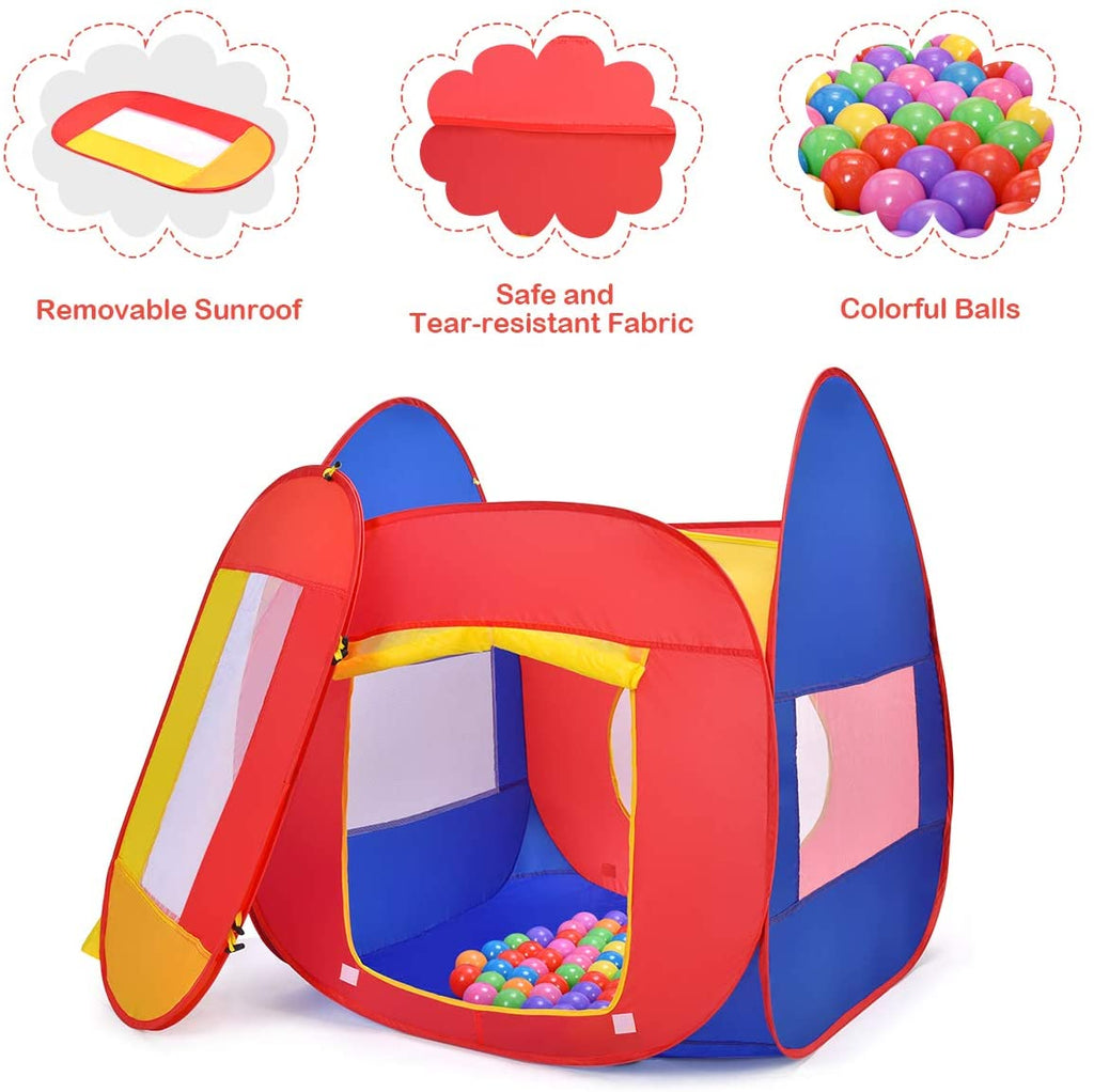 Ball Pit Play Tent for Kids, 100 Balls Included - costzon