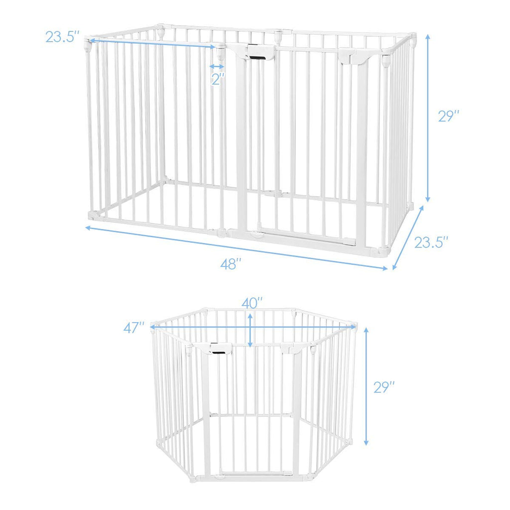 Costzon Baby Safety Gate, 6-Panel Fireplace Fence - costzon