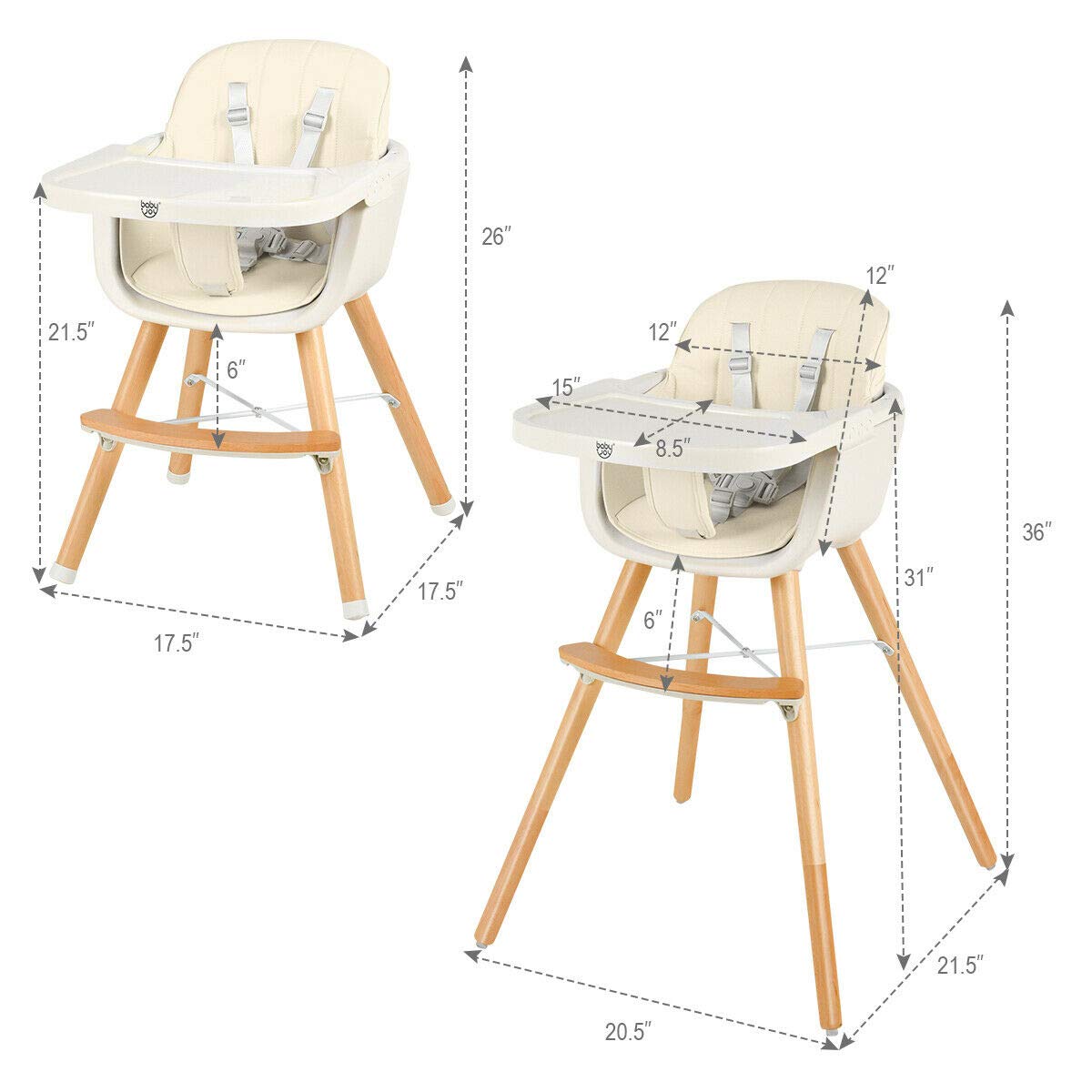Convertible Baby High Chair - Costzon