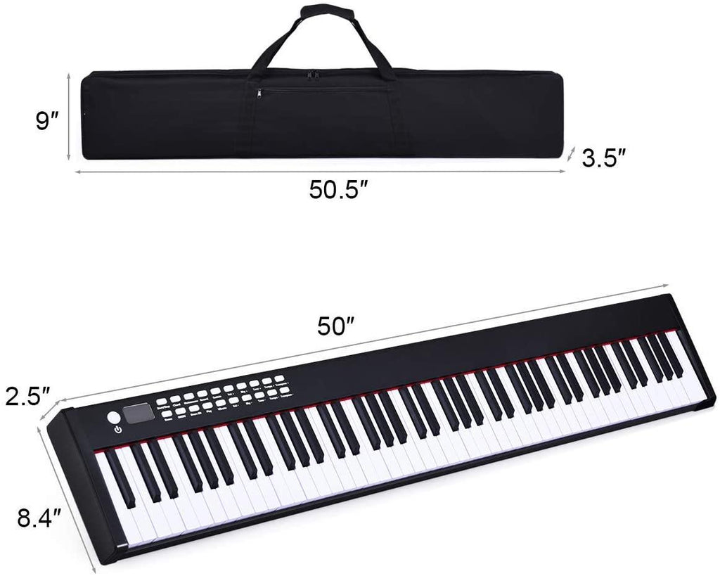 BX-II 88-Key Portable Touch Sensitive Digital Piano - costzon