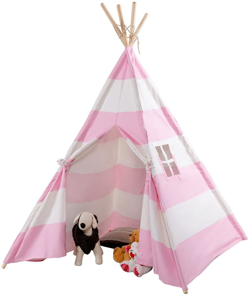 Costzon Kids Play Tent Indian Tent 5' Cotton Canvas Baby Children Playhut with Carry Bag - costzon