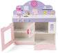 Costzon 2 in 1 Kids Play Kitchen and Restaurant, Double Sided Wooden Pretend Cooking Playset with Sink - costzon