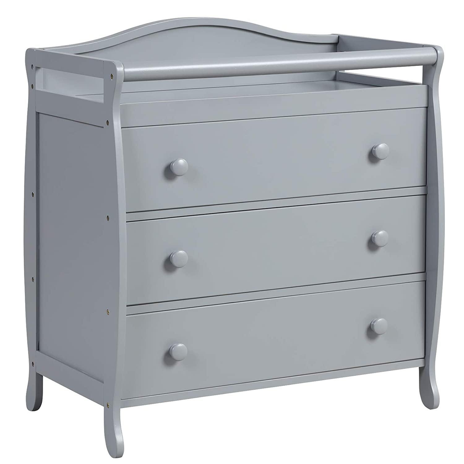 Costzon 3 Drawer Baby Changing Table, Infant Diaper Changing Station with Safety Belt & Enclosed Guardrails, Grey Costzon 3 Drawer Baby Changing Table, Infant Diaper Changing Station with Safety Belt & Enclosed Guardrails, Grey