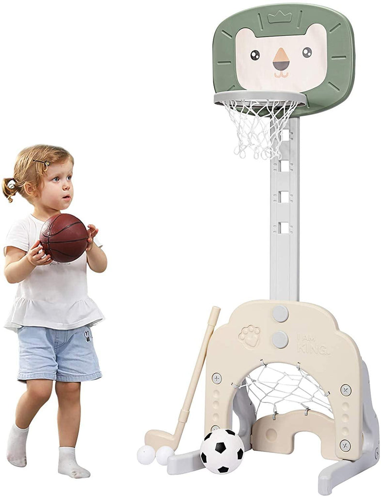 Costzon Kids Basketball Hoop, Toddler Sports Activity Center w/ 5 Adjustable Height Levels - costzon