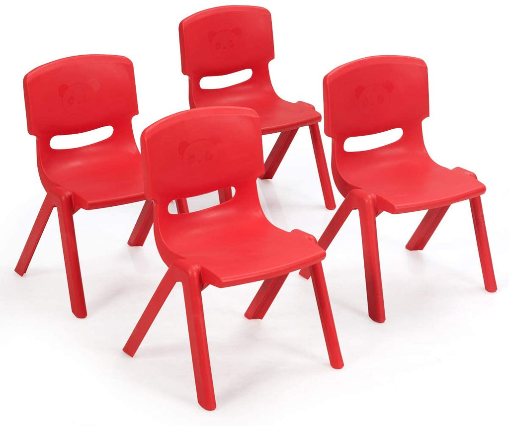 Plastic Stackable School Chairs, 4 Pack - costzon