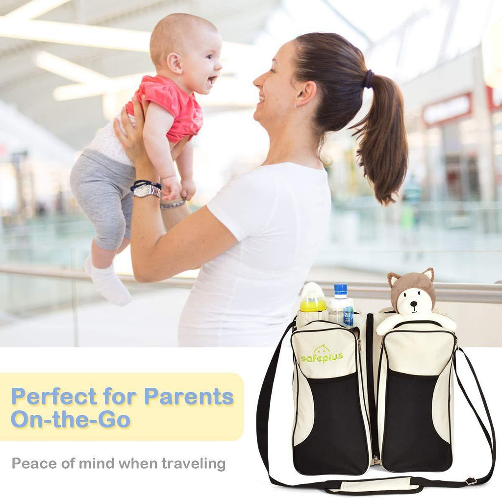 3 in 1 Portable Baby Travel Bag with 3 Storage Pockets - costzon