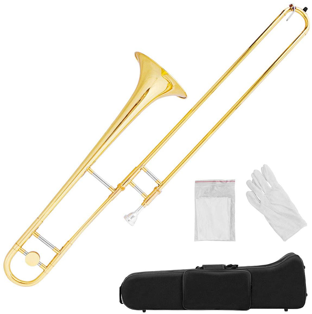 Costzon B Flat Tenor Slide Trombone Brass, Sound for Standard Student Beginner - costzon