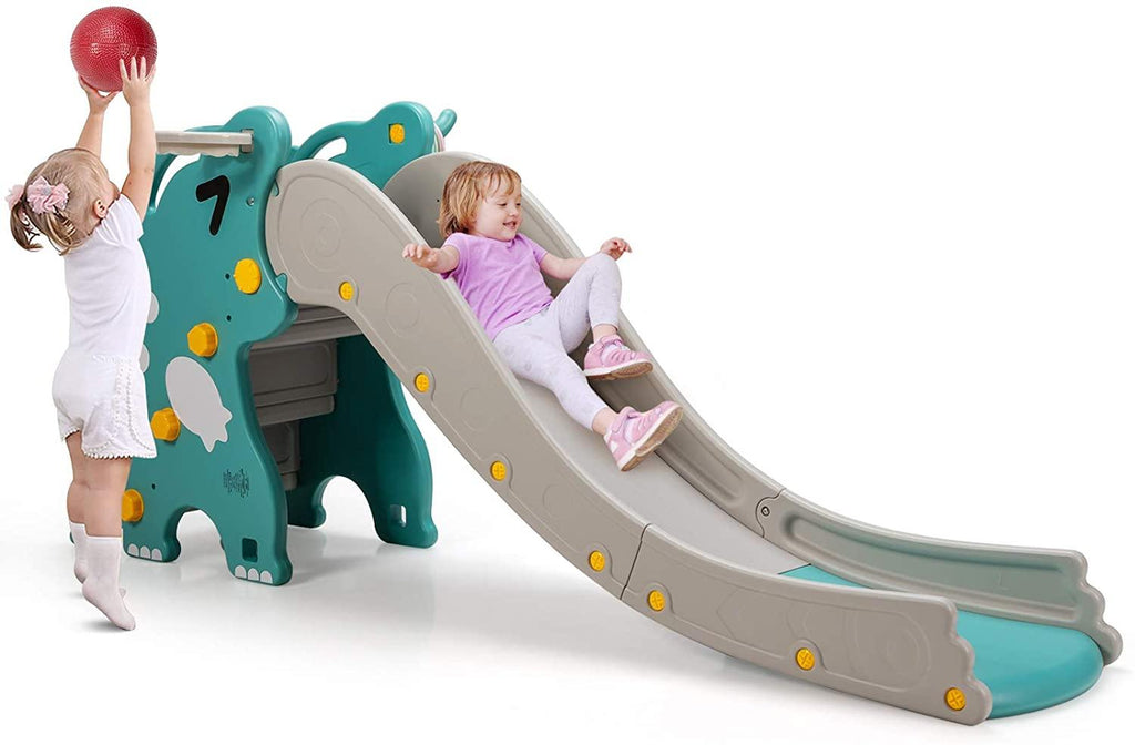 BABY JOY 3 in 1 Slide for Kids, Toddler Large Play Climber Slide PlaySet with Extra Long Slipping Slope - costzon