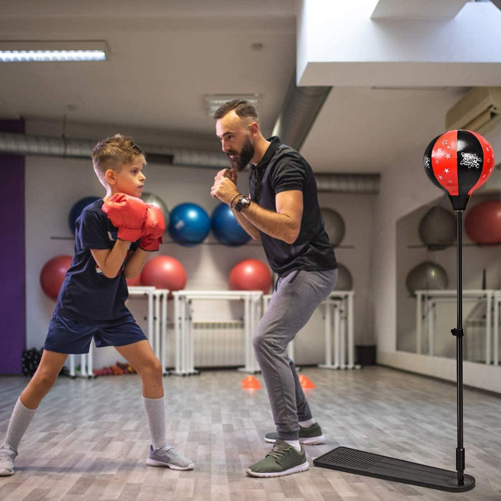 Kids Punching Bag, Height Adjustable Boxing Set - costzon
