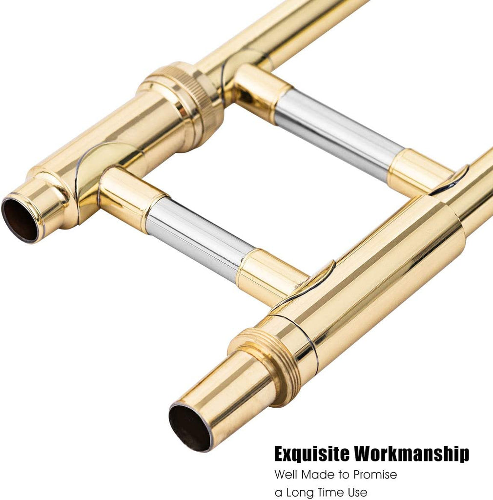 Costzon B Flat Tenor Slide Trombone Brass, Sound for Standard Student Beginner - costzon
