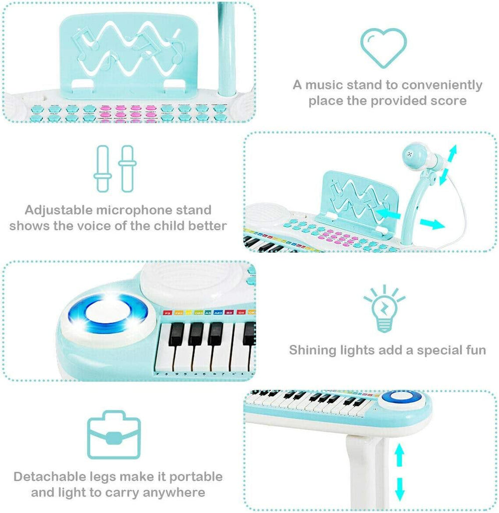 Costzon 37-Key Keyboard Piano for Kids with Detachable Legs, Music Score, Build-in MP3 Songs - costzon