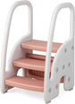 Costzon 3-Step Stool for Toddlers, Children Step Up Leaning Helper with Safety Handles, Non-Slip Pedals