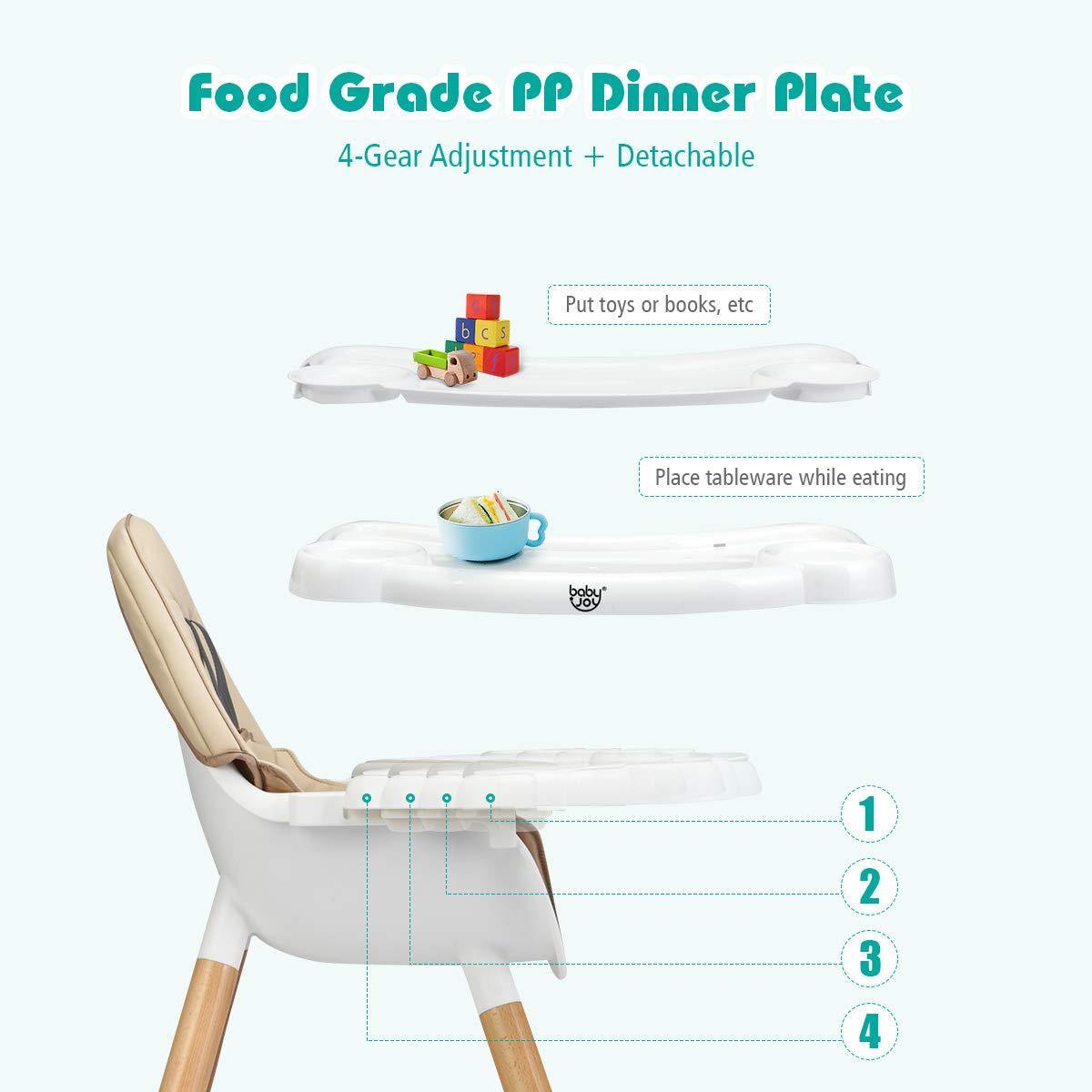 Babyjoy 4-in-1 Convertible Baby High Chair Feeding with Removable