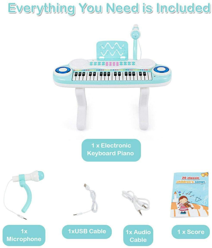 Costzon 37-Key Keyboard Piano for Kids with Detachable Legs, Music Score, Build-in MP3 Songs - costzon