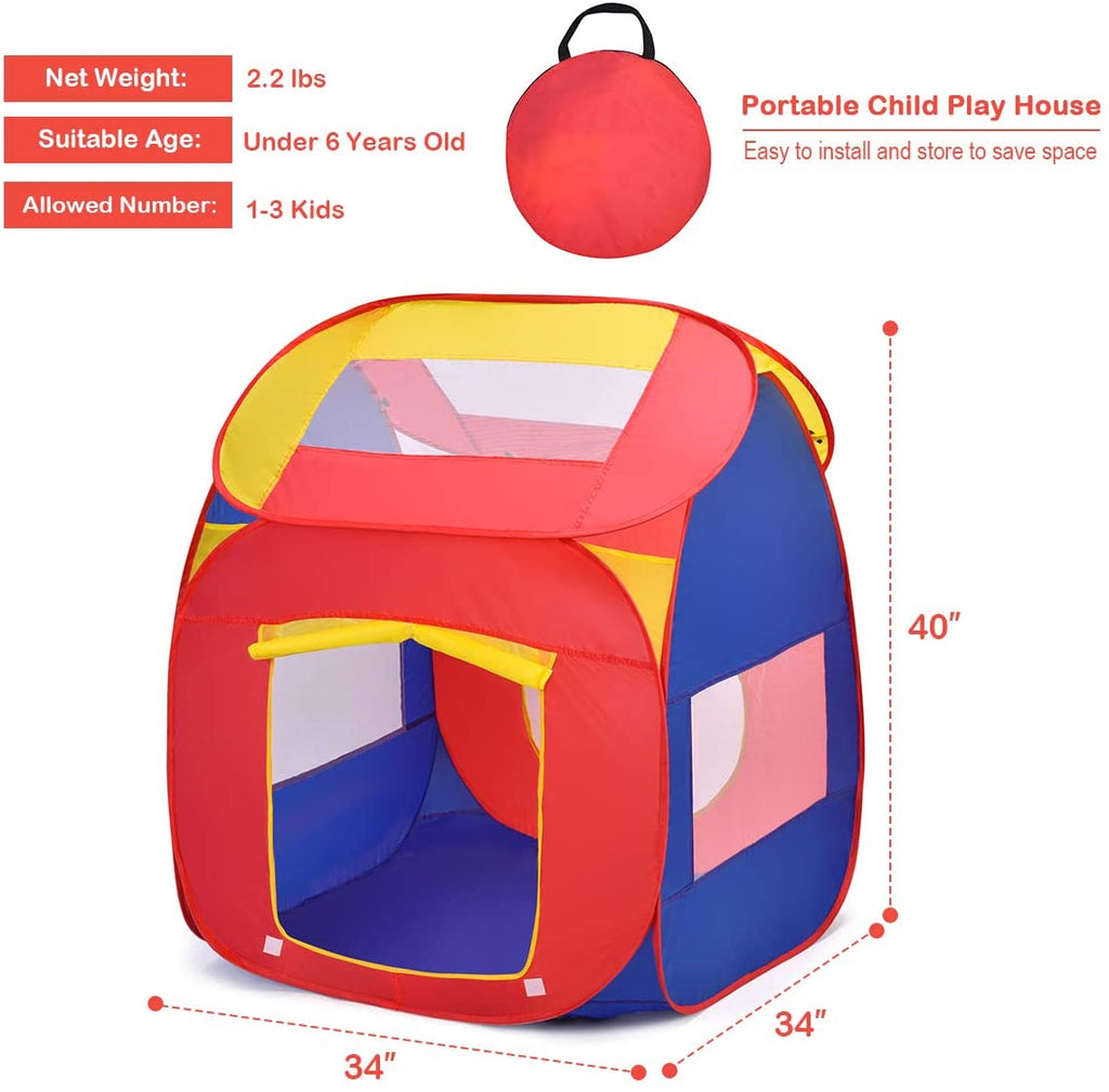 Ball Pit Play Tent for Kids, 100 Balls Included - costzon