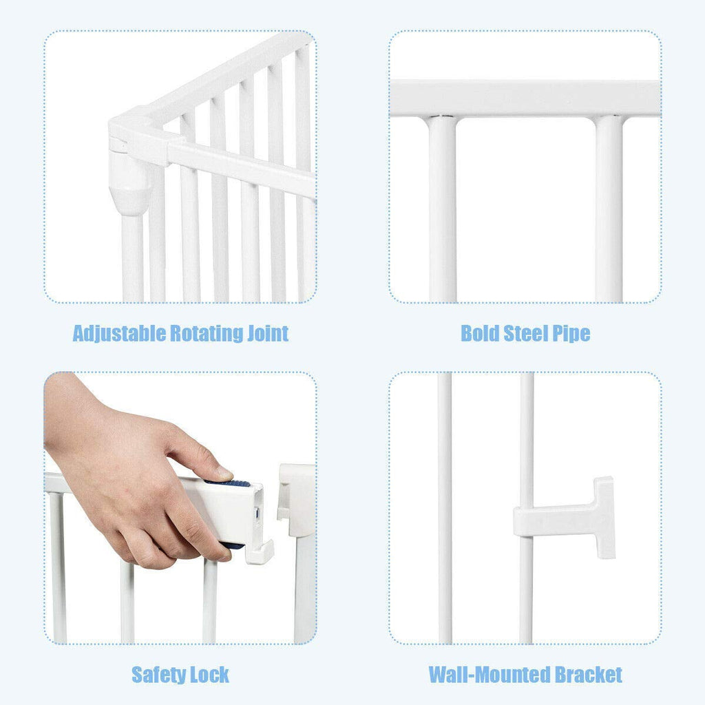 Costzon Baby Safety Gate, 6-Panel Fireplace Fence - costzon
