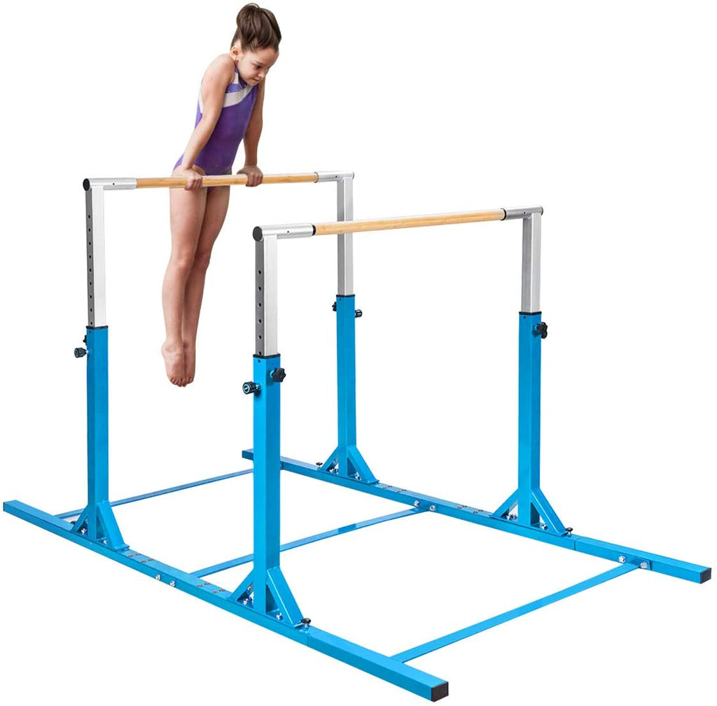 Costzon Double Horizontal Bars, Junior Gymnastic Training Parallel Bars w/11-Level 38-55" Adjustable Heights, 264lbs - costzon