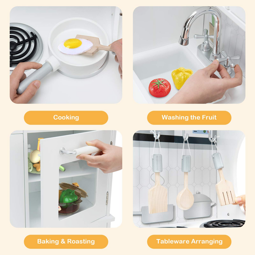 Wooden Pretend Cooking Playset - Costzon