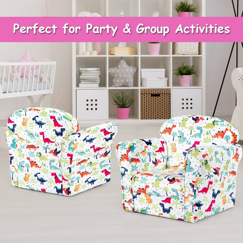 Costzon Kids Sofa, Children Armrest Chair with Pattern, Toddler Furniture, Dinosaur - costzon