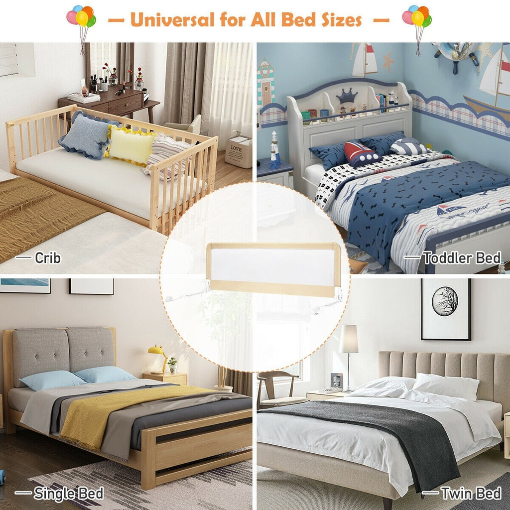 Bed Rails for Toddlers, 59'' Extra Long, Swing Down Bed Guard - costzon