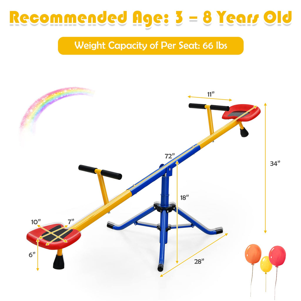 Kids Seesaw Swivel Teeter Totter Playground Equipment - Costzon