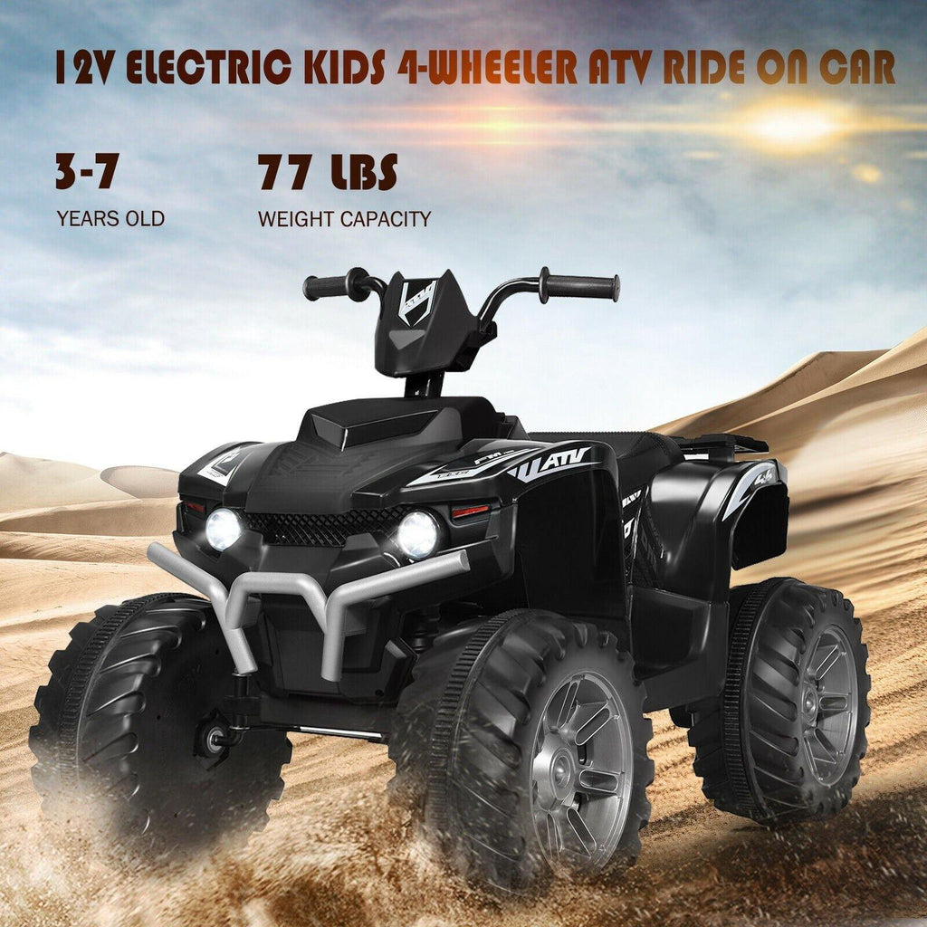 Costzon Kids ATV, 12V Battery Powered Electric Vehicle w/ LED Lights, High & Low Speed - costzon