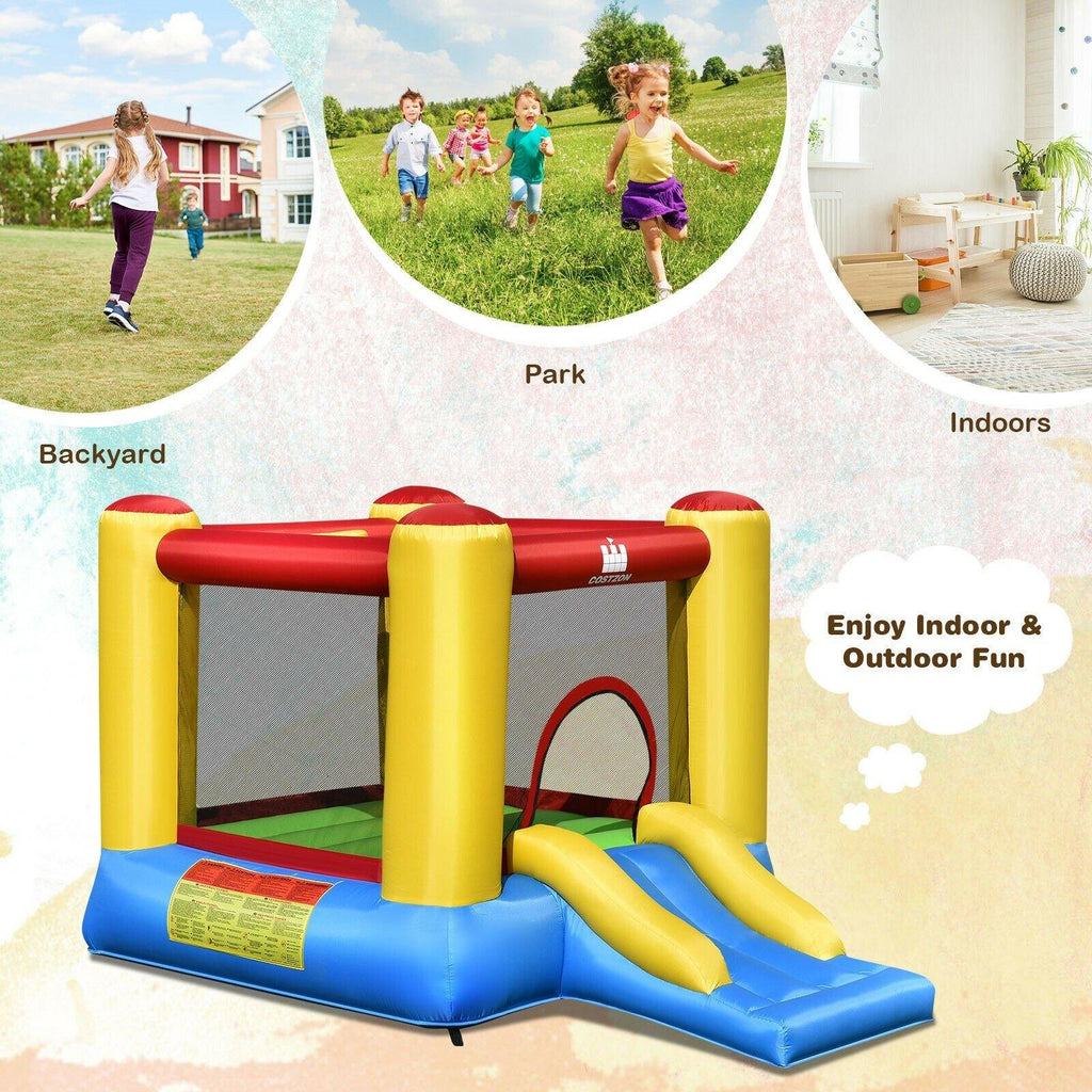 BOUNTECH Inflatable Bounce House, Kids Jump 'n Slide Bouncer with Jumping Area (with 300W Air Blower) - costzon