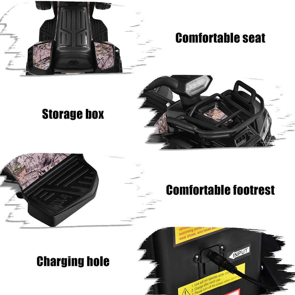 Kids ATV, 6V Battery Powered Electric Vehicle - Tangkula