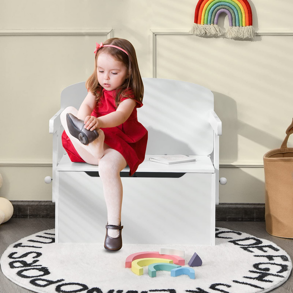 Convertible Toy Storage Bench with Built-in Handle for Kindergarten  -  Costzon